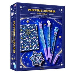Papeterie à décorer : Nuit étoilée - 1 joli carnet, 3 stylos à fabriquer