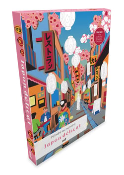 Coffret - Peindre au numéro - Japon délicat : Inclus 1 livre, 2 affiches, 18 godets de peinture et 2 pinceaux