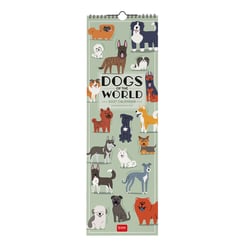 Calendrier mural 2027 Legami - Chiens du monde - 16 x 49 cm