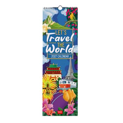Calendrier mural 2027 Legami - Let's travel the world - 16 x 49 cm