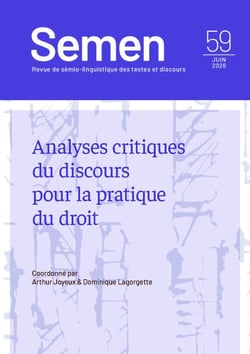 Semen n.59 : Analyses critiques du discours pour la pratique du droit