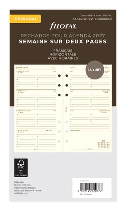 recharge agenda semainier Filofax - crème