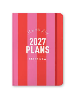Agenda semainier Lett's - Rouge et rose - A5 14,8 x 21 cm - Moments of Joy