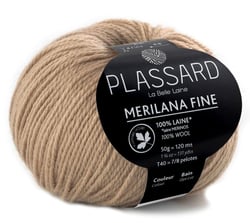 Pelote de fil 100% laine - Plassard - Merilana Fine - Camel