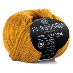 Pelote de fil à tricoter 100% laine - Plassard - Merilana Fine - Moutarde