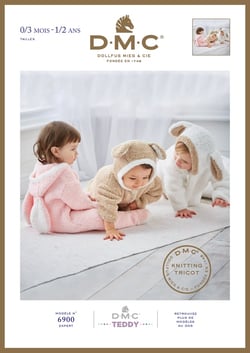 Brochure tricot DMC - Modèle 6900 Teddy - 0-3 mois à 1-2 ans