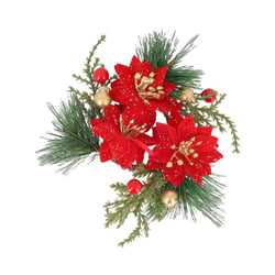 Rond de serviette Artyfêtes - Éclat - Vert, Rouge, Or et Paillettes Champagne
