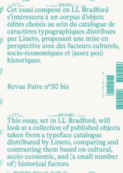 Revue faire, regarder le graphisme n.30 : Donner corps : Le specimen typographique chez Lineto