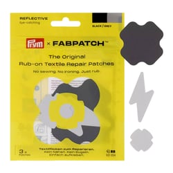 Lot de 3 patchs de réparation Rub on Patch Fabpatch Prym - noir/gris