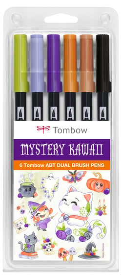 Lot de 6 feutres Tombow ( Dual Brush Pen - Edition limitée Mystery Kawai