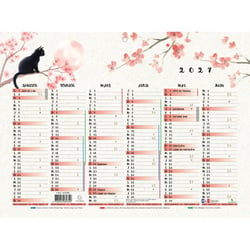 Calendrier semestriel Exacompta - 29,5 x 22 cm - Sapporo