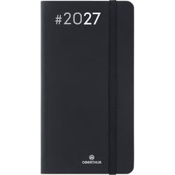 Agenda semainier 2027 Oberthur - Noir - 9,5 x 17,5 cm - Flex