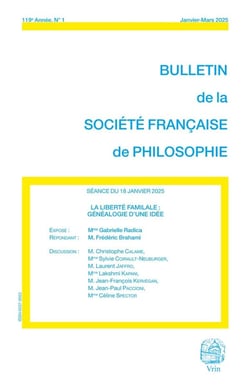 Bulletin de la Société française de philosophie n.119 : La liberté familiale : Généalogie d'une idée (édition 2025)