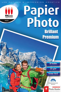 50 feuilles papier photo brillant - 10 x 15 cm - Premium - 255 g/m²