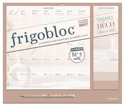 Frigobloc : Tendance déco Beige : Calendrier organiseur familial (édition 2027)