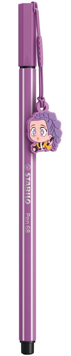 Stylo feutre STABILO - Pen 68 - KPop Demon Hunters - mauve + 1 pendentif charm