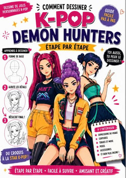 KPop Demon Hunters - Comment Dessiner : Guide facile pas à pas pour apprendre à dessiner de jolis personnages K-pop, des tenues, des...