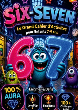 67 Six-Seven: Le Grand Cahier d'Activités 100% Aura pour Enfants 7-9 Ans : Énigmes & Défis, Sudoku, Labyrinthes, Mots Mêlés, Level Up, Final Boss, 100+ Challenges Bonus | Idée Cadeau Garçon et Fille