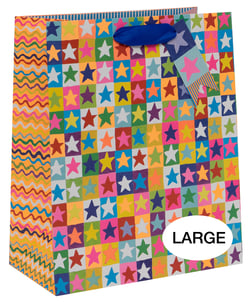 Sac cadeau Pictura - Carrés d'étoiles - Taille L