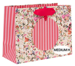 Sac cadeau Pictura - confettis florales - Taille M 10 x 22 x 17 cm
