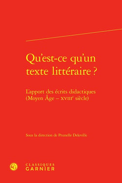 Qu'est-ce qu'un texte litteraire ? L'apport des écrits didactiques