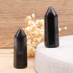 Pointe 40x15mm Obsidienne noire - Camille ambiance nature