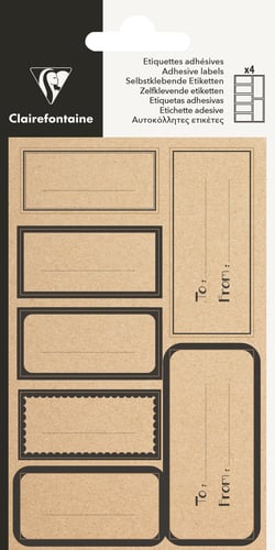 28 étiquettes kraft adhésives - Clairefontaine