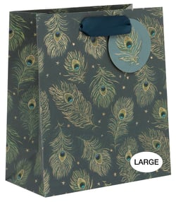 Sac cadeau Pictura - Plume de paon - Taille L