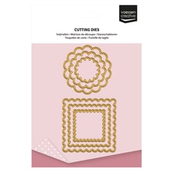 Lot de 6 dies de découpage : cercles/carrés festonnés - Vaessen Creative