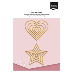 Lot de 6 dies de découpage : étoiles/coeurs - Vaessen Creative