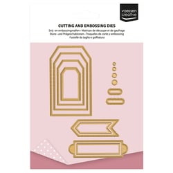 Lot de 14 dies de découpage : étiquettes trapèze - Vaessen Creative