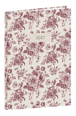 Agenda semainier 2027 Cultura - 10 x 15 cm - Fleurs rouges