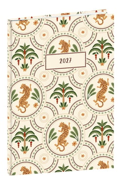 Agenda semainier 2027 Cultura - Rose - 10 x 15 cm - Palmier léopard