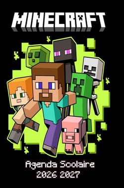 Agenda Scolaire Minecraft 2026-2027 : Organisateur Scolaire pour Garçons et Filles - Primaire, Collège et Lycée - Thème Gaming...