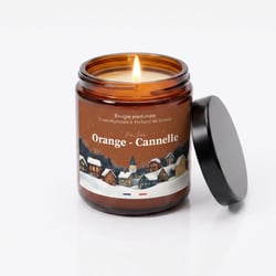 Bougie végétale parfumée La Chandelière - Cire végétale - Noël orange cannelle - 160 g