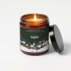 Bougie végétale parfumée La Chandelière - Cire végétale - Noël sapin - 160 g