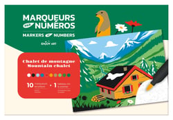 Lot de 10 marqueurs acryliques + 1 tableau à colorier - Enjoy Art - Chalet de montagne