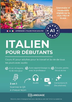 Apprendre l'italien pour debutants : cours a1 pour adultes pour le travail et la vie de tous les - j