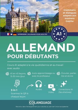 Apprendre l'allemand pour debutants : cours a1 adapte a la vie quotidienne et au travail avec - audi