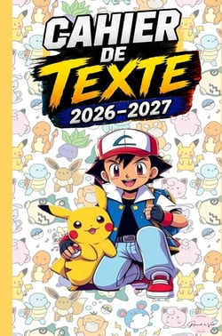 Cahier de texte pokemon 2026-2027 - cahier de devoirs pokemon pour enfants du primaire - cp, ce1, ce
