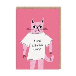 Carte de vœux Ohh Deer - Live Laugh Love Cat
