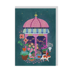 Carte de vœux Ohh Deer - Happy birthday kiosque à fleurs