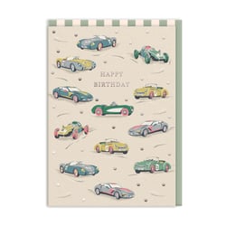 Carte de vœux Ohh Deer - Happy birthday voitures de course