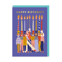 Carte de vœux Ohh Deer - Happy birthday femmes bougies