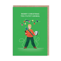 Carte de vœux Ohh Deer - Merry Christmas you filthy animal : Maman j'ai raté l'avion