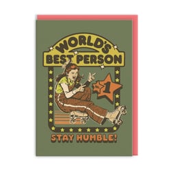 Carte de vœux Ohh Deer - World's best person, stay humble!