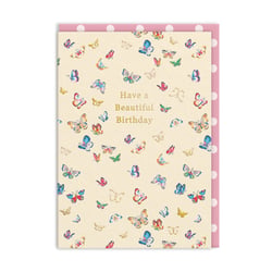Carte de vœux Ohh Deer - Have a beautiful birthday papillons