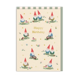 Carte de vœux Ohh Deer - Happy birthday nains de jardin