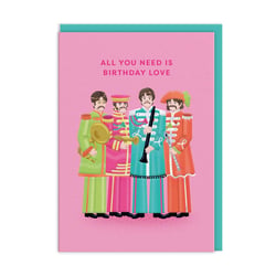 Carte de vœux Ohh Deer - All you need is birthday love The Beatles
