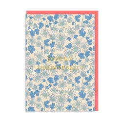 Carte de vœux Ohh Deer - Pâquerettes bleues